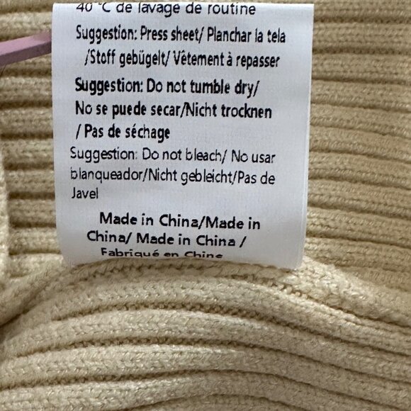 Coofandy Mens Ribbed Slim Fit Turtle Neck Sweater XXL Acrylic Beige Career - Picture 5 of 8